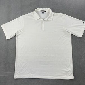Nike Tiger Woods Mens XL White Polo Shirt Dri-FIT Golf Performance TW Collection